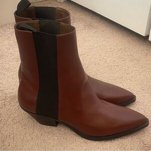 H&M Chestnut Ankle Booties with Black Detail